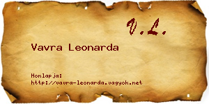 Vavra Leonarda névjegykártya